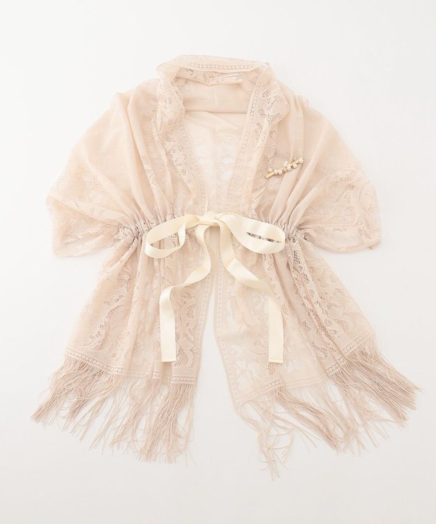 GRACE CONTINENTAL ピン付レースストール ベージュ