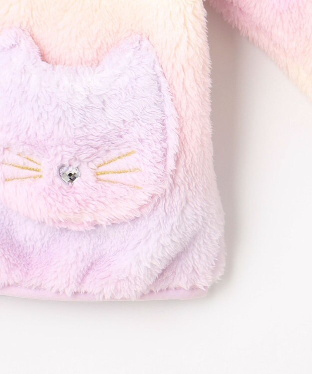 ANY KIDS ネコポケットボアブルゾン レインボー×ラベンダー