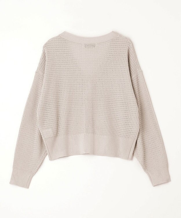 ANY 【洗濯機可】アイレットパターンカーデガン サンドベージュ