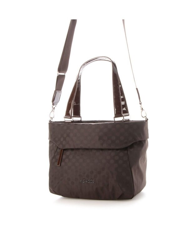 Y'SACCS Polka Dots 口折れ2wayトート Sサイズ チョコ