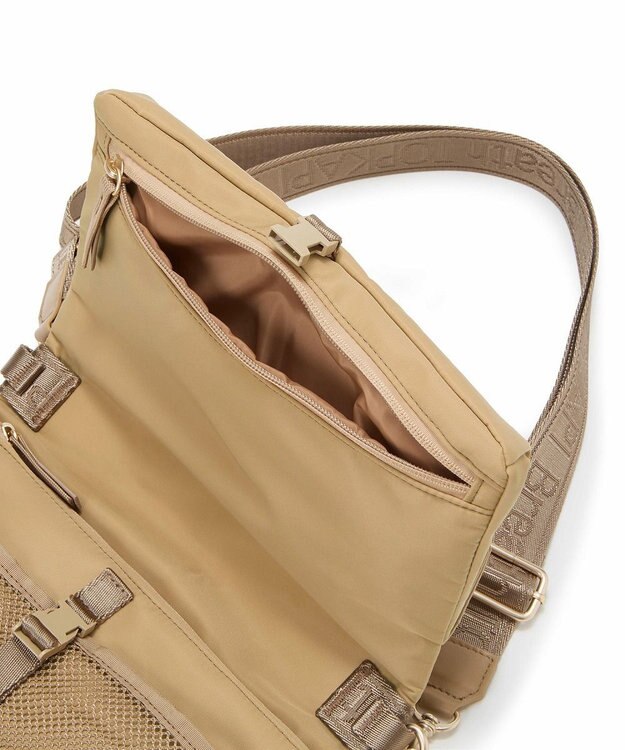 TOPKAPI 【Breath TOPKAPI】ナイロン ロゴテープ 2way ショルダー バッグ ベージュ