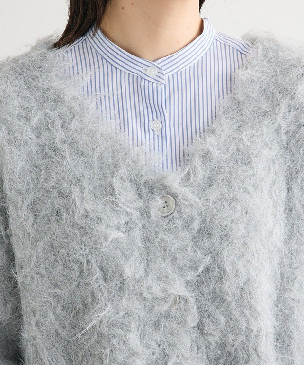 Green Parks ・ｓｗｉｎｇ　ｂｙ　２ｗａｙロング起毛カーディガ Light Gray