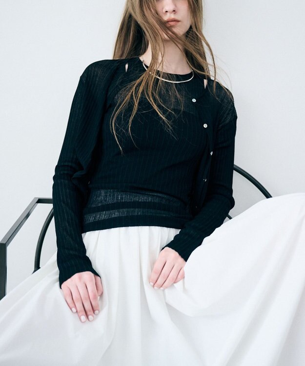 uncrave クールタッチカラータイプライター フレアスカート オフ