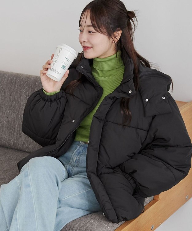 WEGO 【2WAYフード取り外し可能/あったかい】２WAYパディングブルゾン ブラック