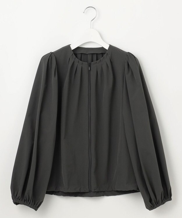 #Newans 【UVカット/撥水/接触冷感】ギャザーブラウス ラッシュガード チャコールグレー