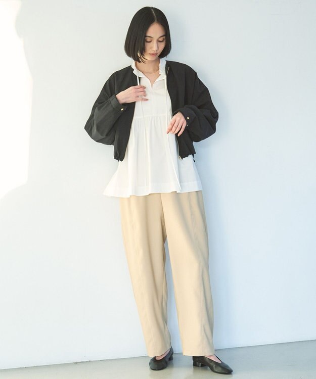 UNFILO カーブワイドパンツ ベージュ