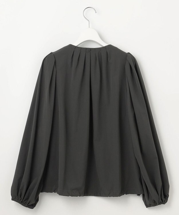 #Newans 【UVカット/撥水/接触冷感】ギャザーブラウス ラッシュガード チャコールグレー