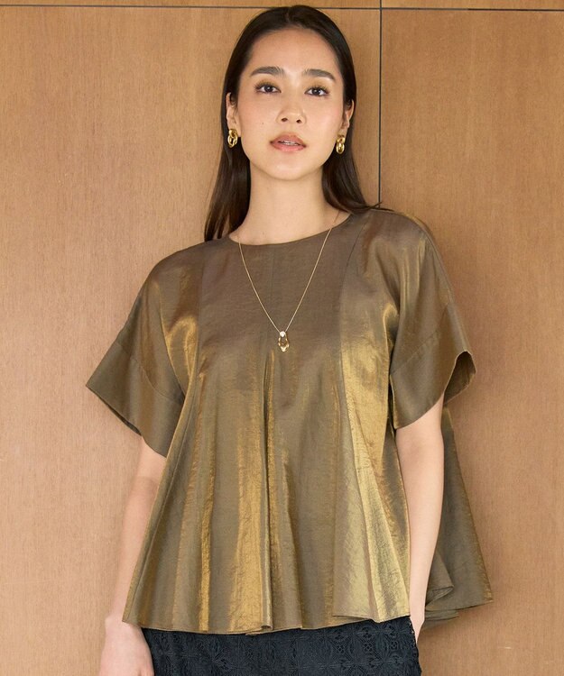 自由区 S 【カタログ掲載】ブライトシアーシャンブレー ブラウス ブロンズ