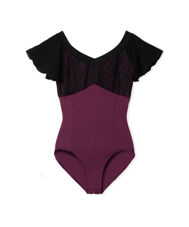 Chacott フレアスリーブレオタード ラズベリー