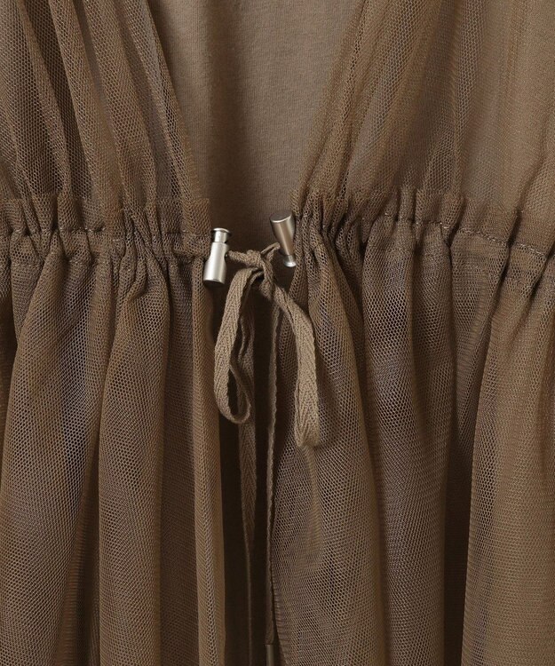 Green Parks ＳＥＴ２点　チュールベスト＋ロンＴＥＥ Gray Beige