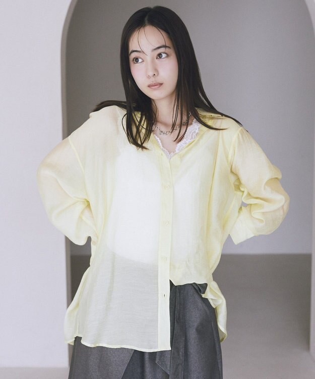 earth music&ecology シアーシャツ Yellow