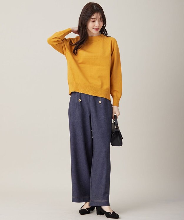 ANY SIS S 【CICA加工】ケーブルリブ ニット マスタード