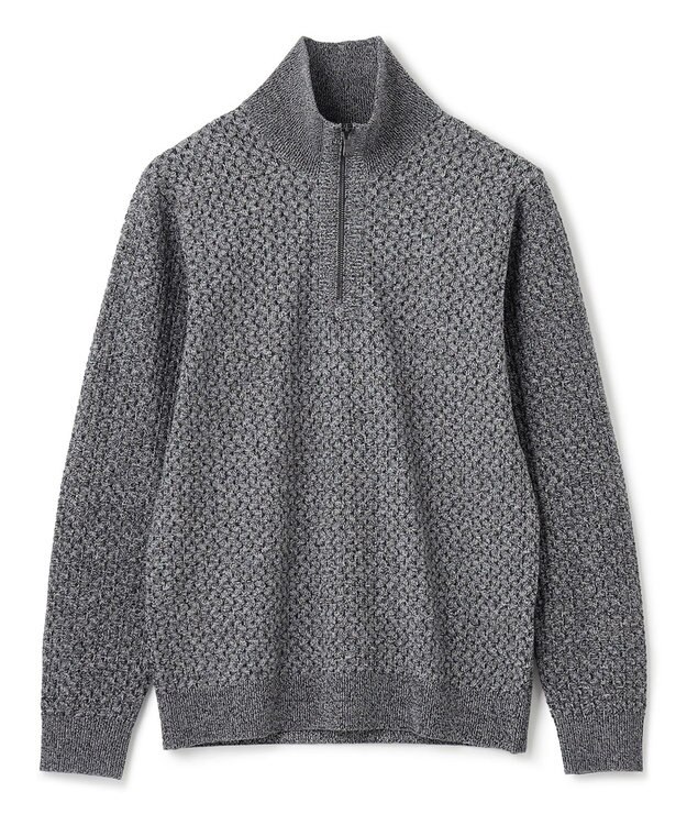 JOSEPH HOMME 【WEB限定】ヴィスコースリンクス　ハーフジップニット ライトグレー系