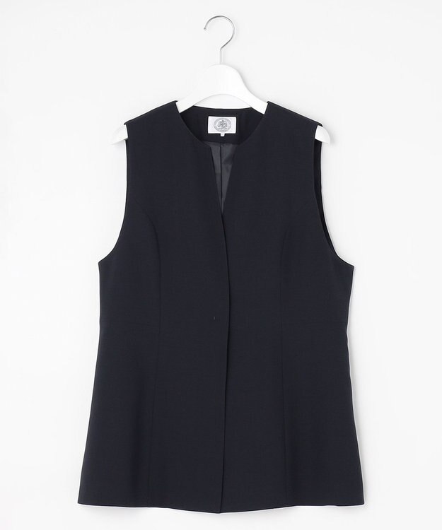 J.PRESS LADIES L 【セットアップ対応・洗える】RELAXIONツイル ジレ ネイビー系