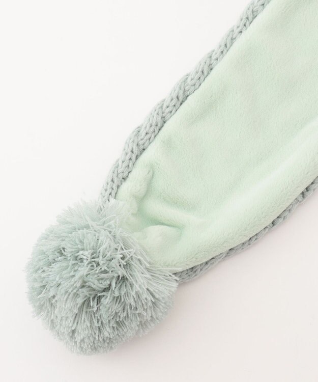 ANY KIDS ポンポン付き ケーブル マフラー ミント