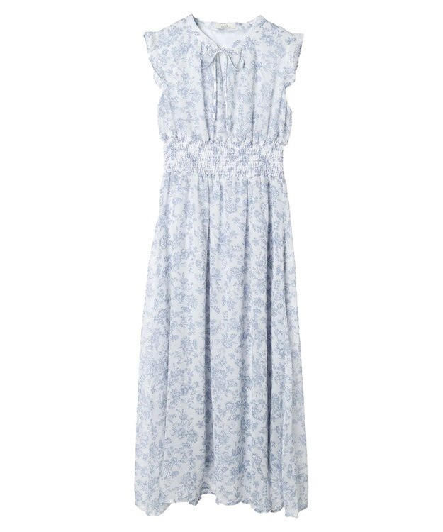 earth music&ecology ノースリ花柄ワンピース Blue