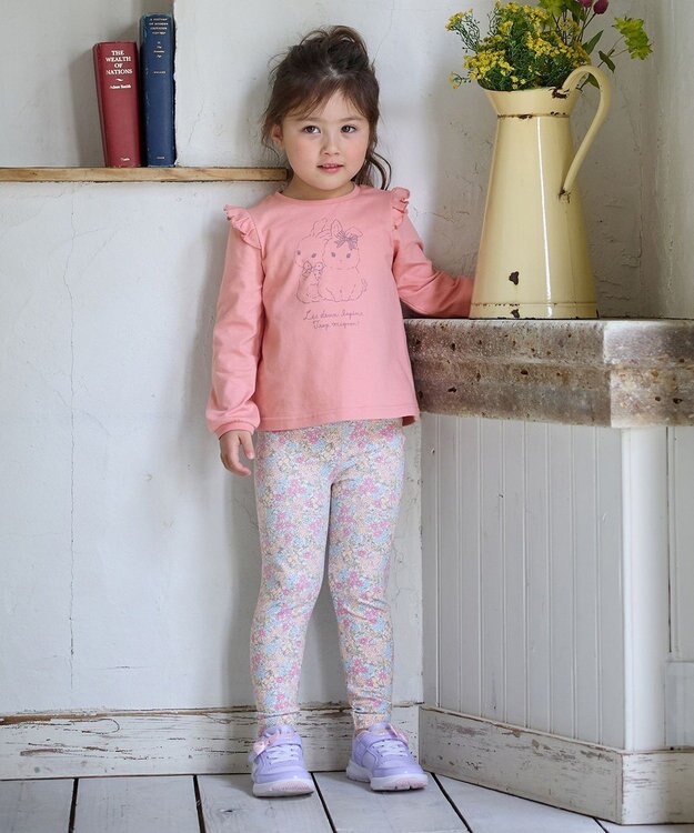 ANY KIDS 【WEB限定】7days プリント 長袖Tシャツ ピンク×ウサギ