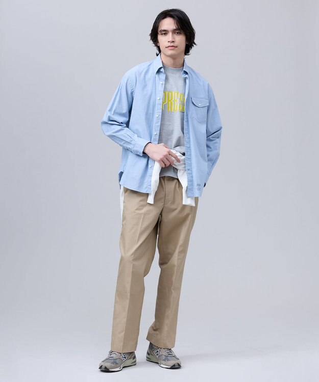 J.PRESS MEN 【J.PRESS ORIGINALS】【UNISEX】Cotton Dangary Shirt / B.D. / Baggy-Fit サックスブルー系