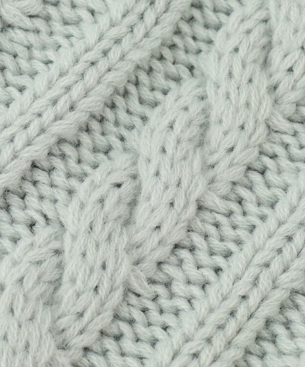 ANY KIDS ポンポン付き ケーブル マフラー ミント