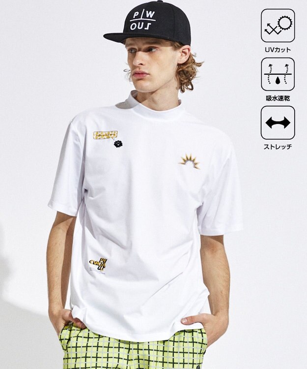 PW CIRCULUS 【UVカット / 吸水速乾 / 伸縮性抜群】【MEN】アニマルフォトモック T ホワイト系1