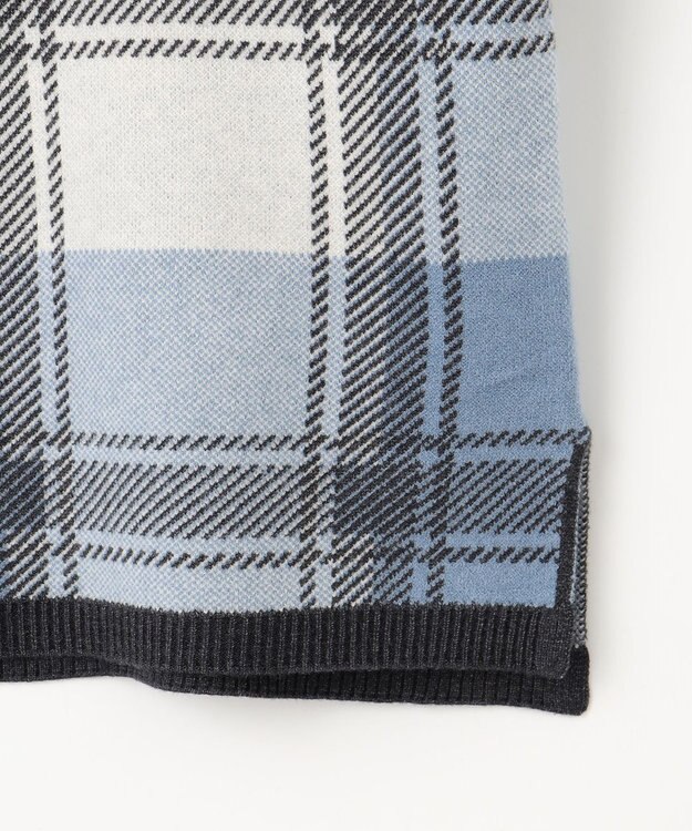 J.PRESS LADIES 【洗える】WOOLY STRETCH PLAID ニット ブルーチェック系