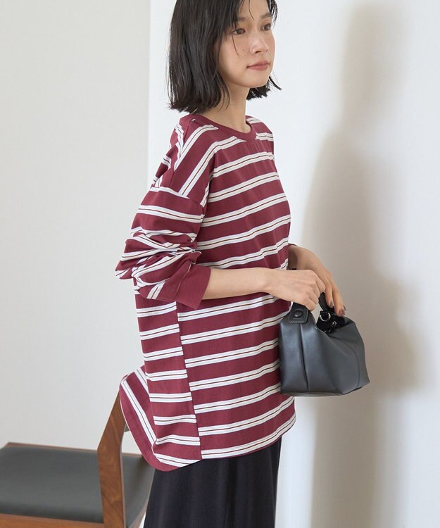 AMERICAN HOLIC アソートボーダーロングTシャツ Bordeaux