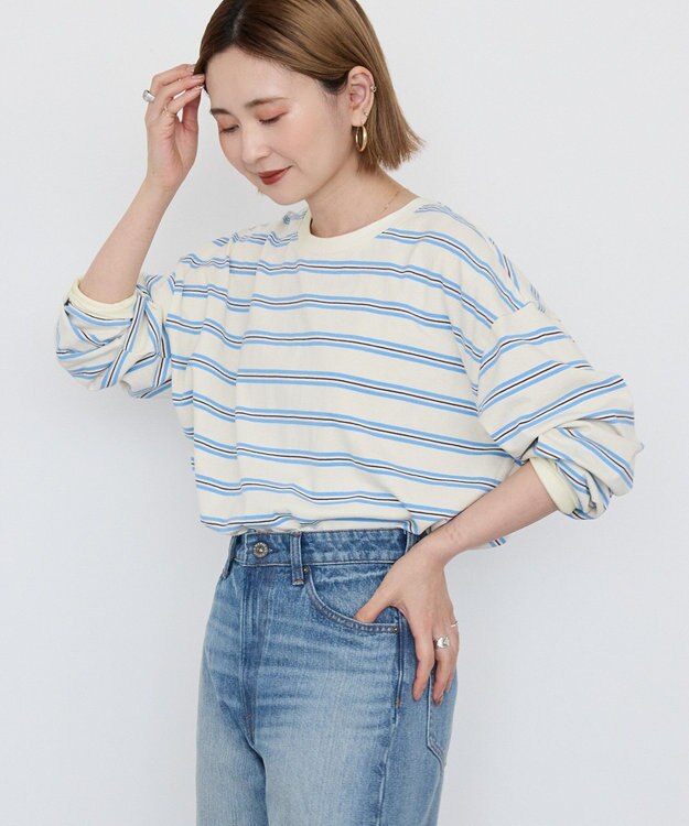 AMERICAN HOLIC アソートボーダーロングTシャツ Ivory