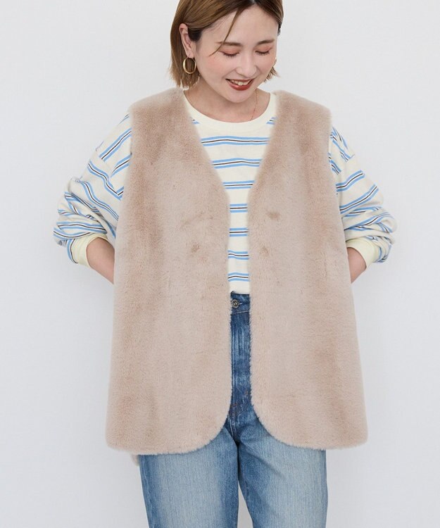 AMERICAN HOLIC アソートボーダーロングTシャツ Ivory