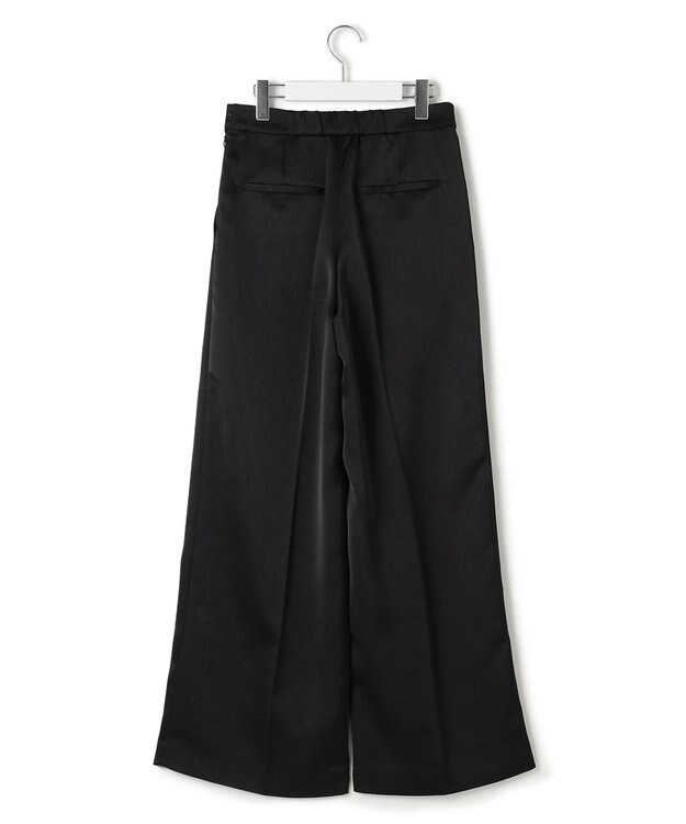 23区 【APPLAUDIR】クリアダブルサテン ワイドシルエットパンツ ブラック系