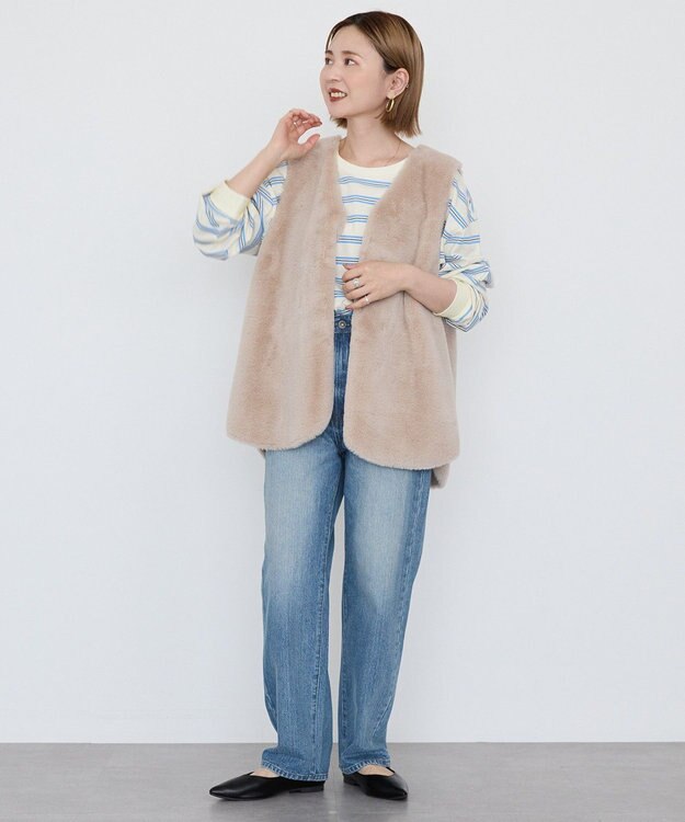 AMERICAN HOLIC アソートボーダーロングTシャツ Ivory