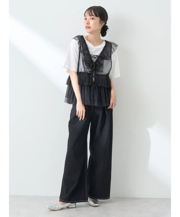 earth music&ecology チュールベスト Black