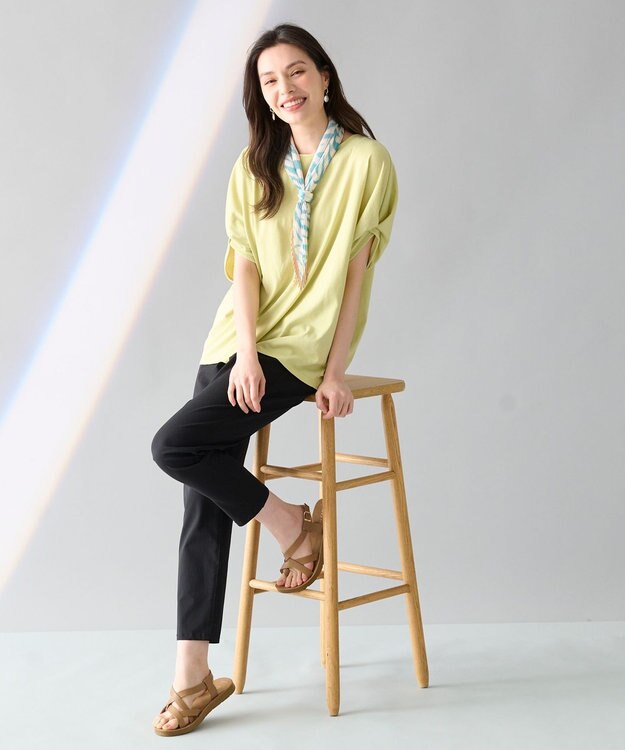 ANY アニマルプリーツスカーフ ブルーグリーン