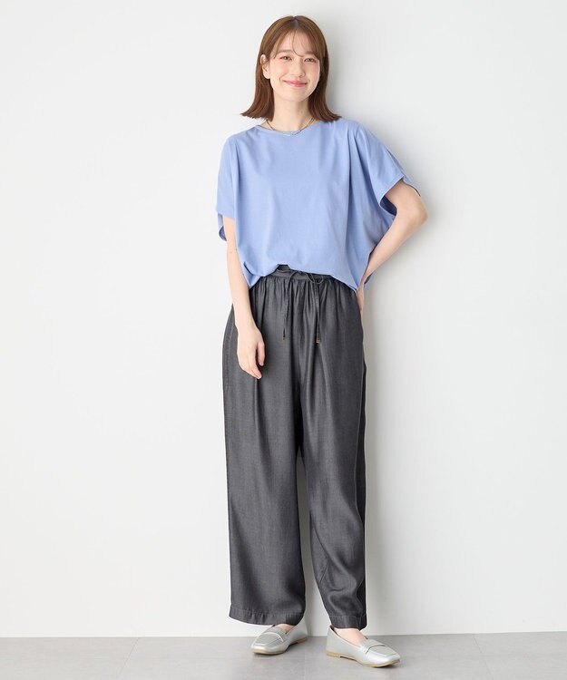 ANY 【手洗い可能/ウエストゴム】ウォッシャブルデニムパンツ チャコール