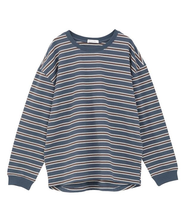AMERICAN HOLIC アソートボーダーロングTシャツ Navy
