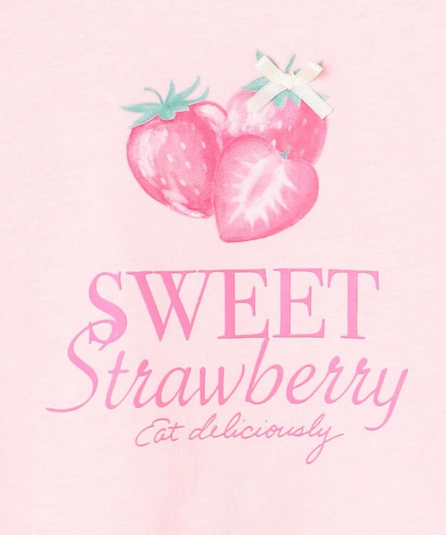 ANY KIDS 【Strawberry Collection】アートプリント 長袖Tシャツ ピンク