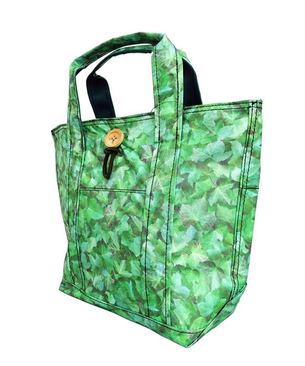 +RING 傘生地を使用した撥水ミニトートバッグ S LEAF SR413 緑