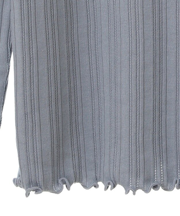 earth music&ecology ランダムチェーンリブハイネックプルオーバー Sax