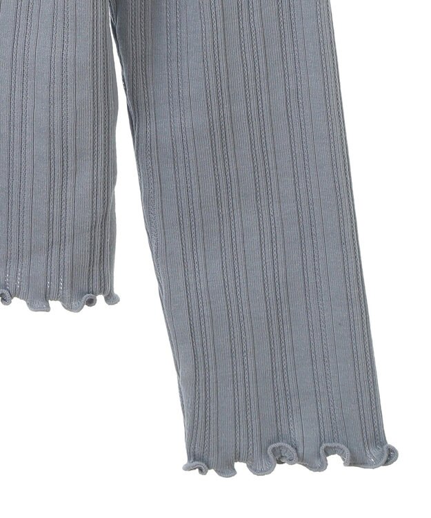 earth music&ecology ランダムチェーンリブハイネックプルオーバー Sax