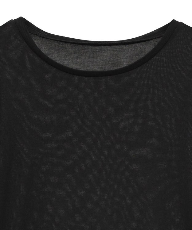 earth music&ecology シアースリーブプルオーバー Black