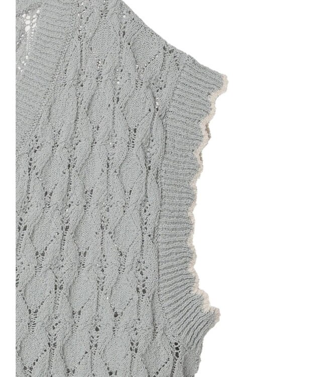 earth music&ecology クロッシェラインニットベスト Mint