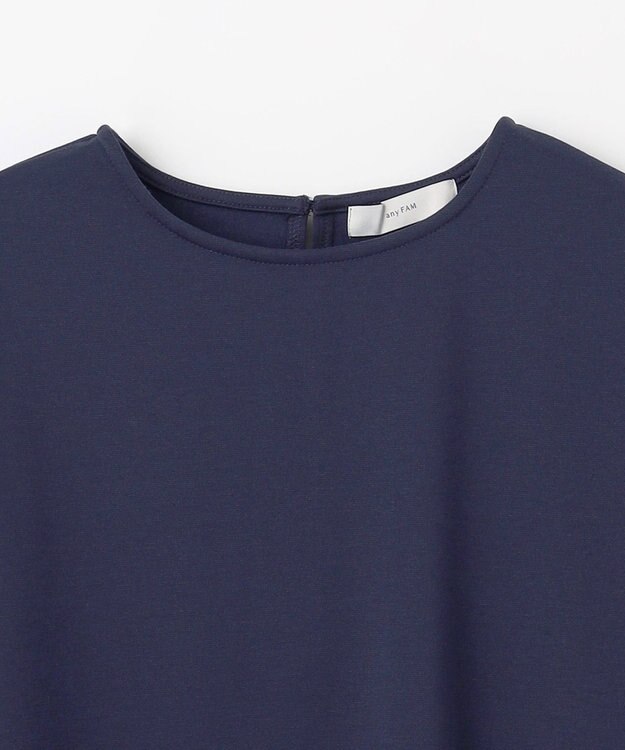 ANY ジョーゼット裏起毛ペプラムプルオーバー ネイビー