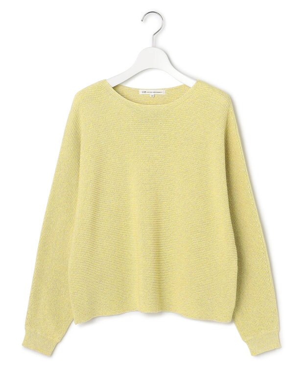 23区 【Oggi3月号掲載/洗える】コットンギマ クロップド ドルマン ニット イエロー