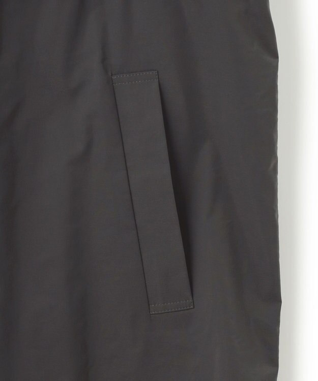 ICB 【撥水加工】 メモリーストレッチタフタ フーデットコート チャコール系