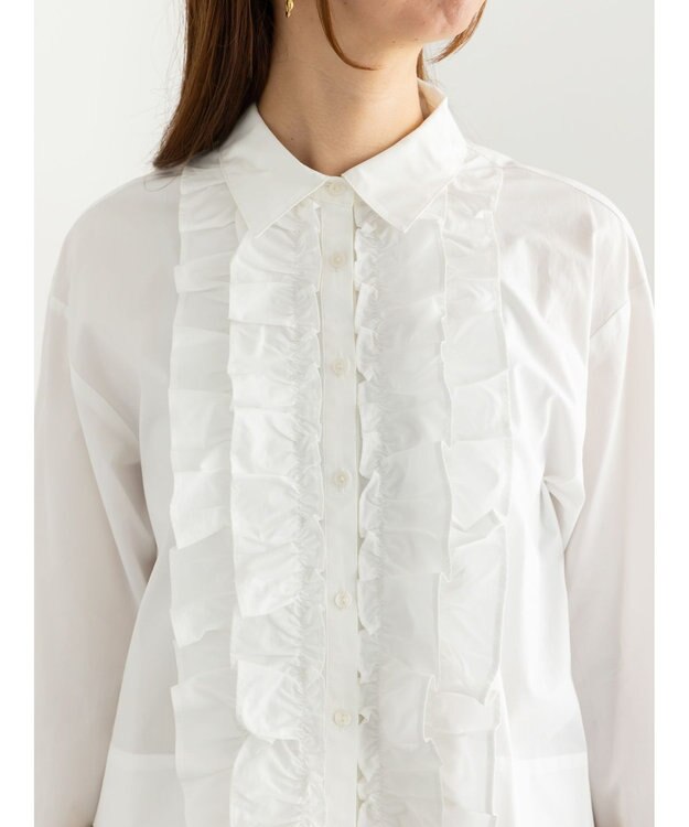 Te chichi フリルクロップトシャツ オフホワイト