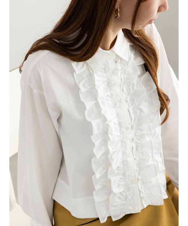 Te chichi フリルクロップトシャツ オフホワイト