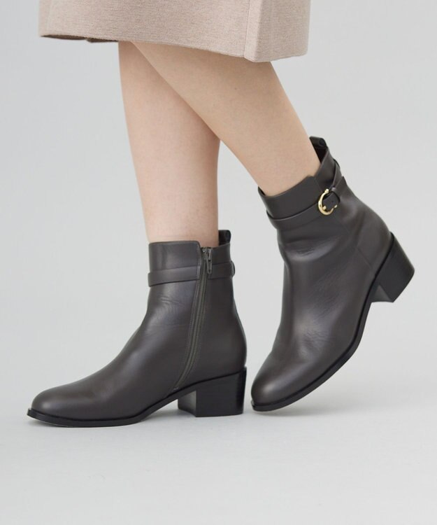 J.PRESS LADIES ベルト ショート ブーツ ブラウン系