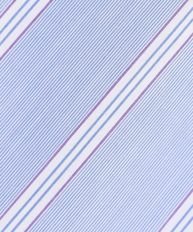 J.PRESS LADIES 【洗える】 セルロース タイプライター ストライプ スタンドカラー ブラウス サックスブルー系1