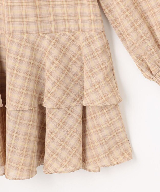 組曲 L ライトトロピカルティアード ブラウス ベージュ系3