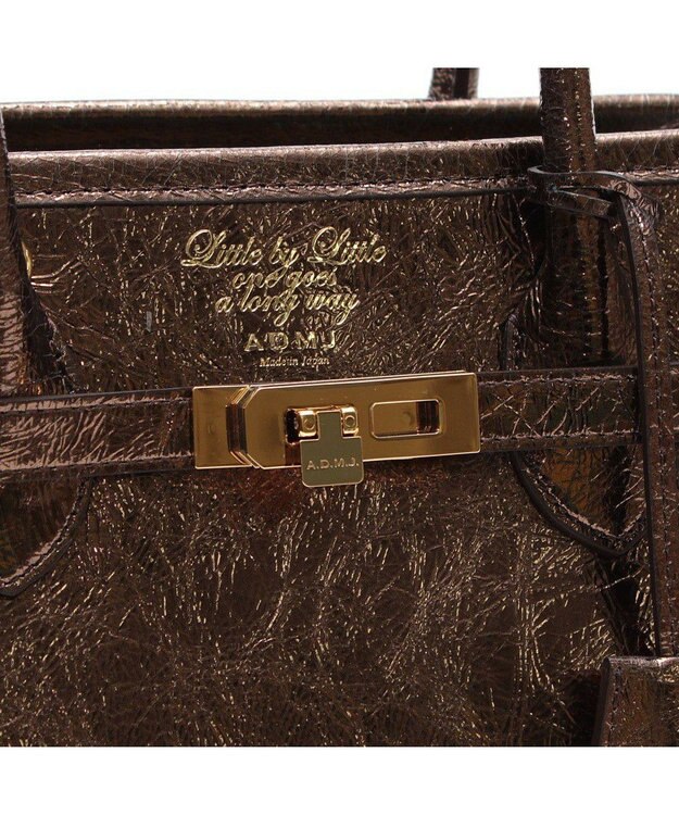 A.D.M.J. 【牛革】クラックメタル/イタリアンレザー前金具付トートM ブロンズ