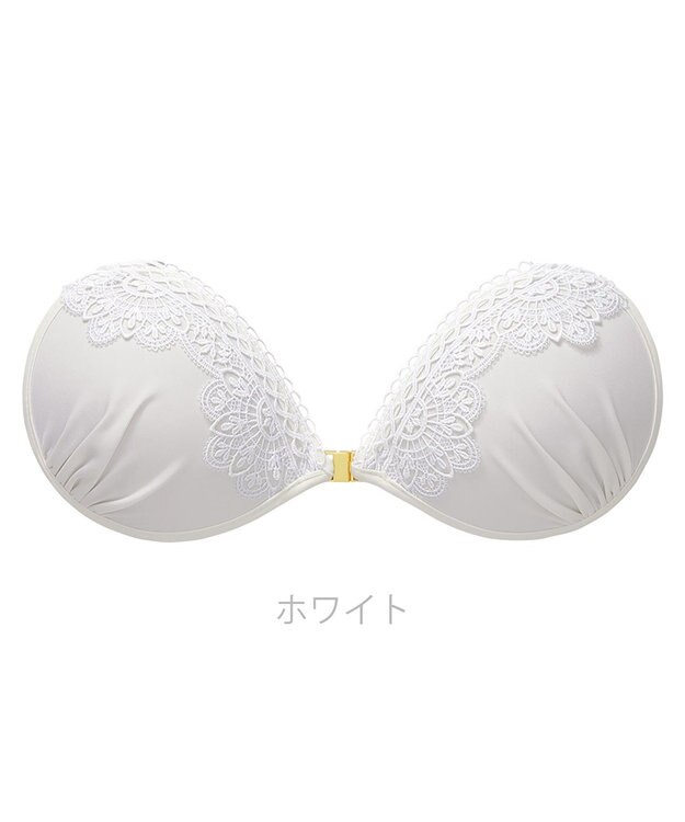 BRADELIS New York 【NuBra / ボリュームアップ】パテッドヌーブラ ノクターンレース  蒸れにくい バックレス コレクション デザインヌーブラ 正規品 ホワイト